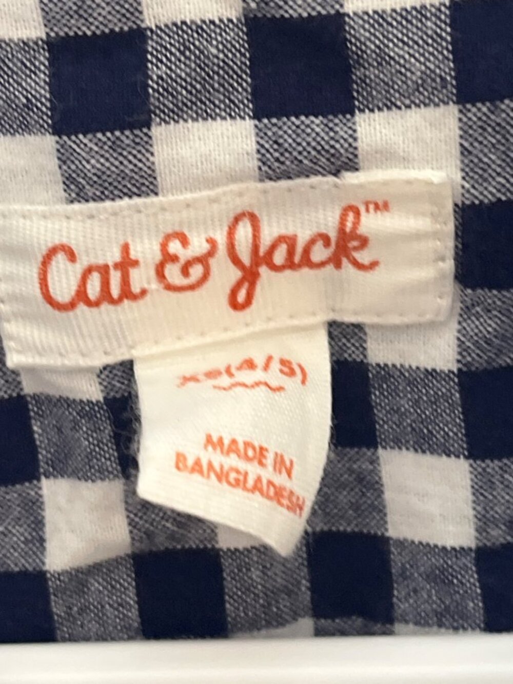 Cat & Jack Boys Plaid Button Down Shirt XS 4-5 Blue White Long Sleeve - Picture 2 of 12